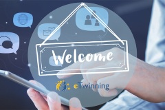 Blue and White Modern Welcome Winter Banner - 1